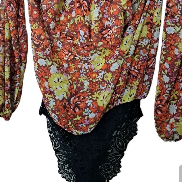 Free People Intimately Say It To Me Bodysuit in Red Sienna Comb NWT - Picture 3 of 12